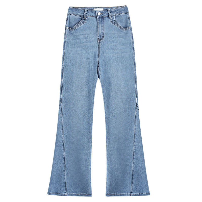 High Waist Artistic Slightly Flared Jeans