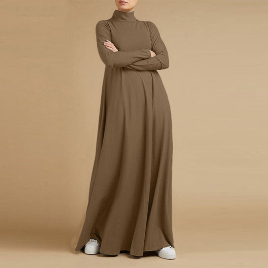 Collage Long Sleeve Turtleneck Dress