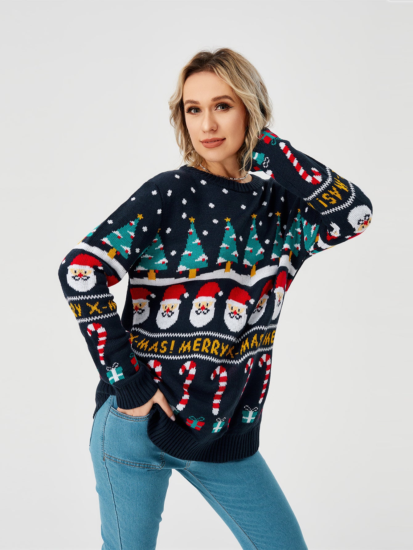 Long Sleeve Crew Neck  Christmas Sweater