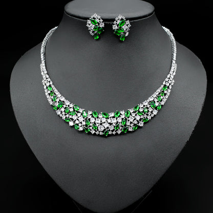 Zircon Necklace Earrings Set