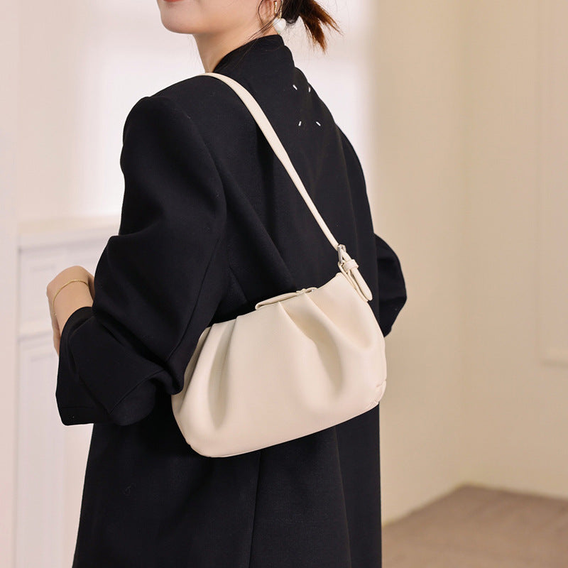 Silky Folded Leather Cloud Bag