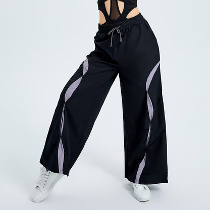 Lace-Up High-Waist Woven Pants