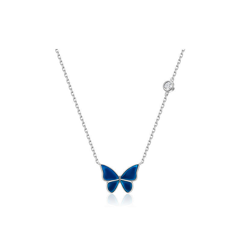 S925 Sliver Color-changing Butterfly Necklace