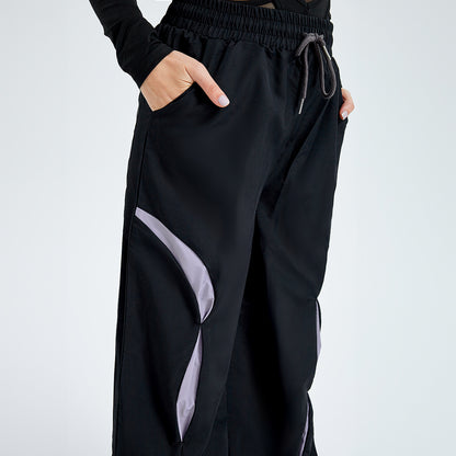 Lace-Up High-Waist Woven Pants