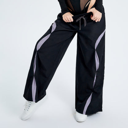 Lace-Up High-Waist Woven Pants