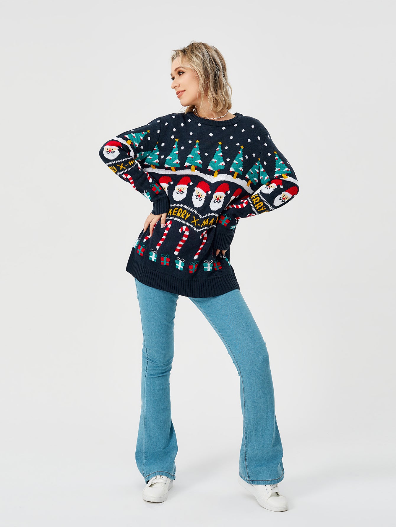 Long Sleeve Crew Neck  Christmas Sweater