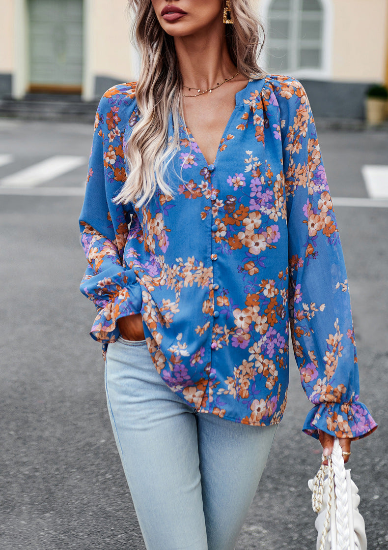 V Neck Long Sleeve Top