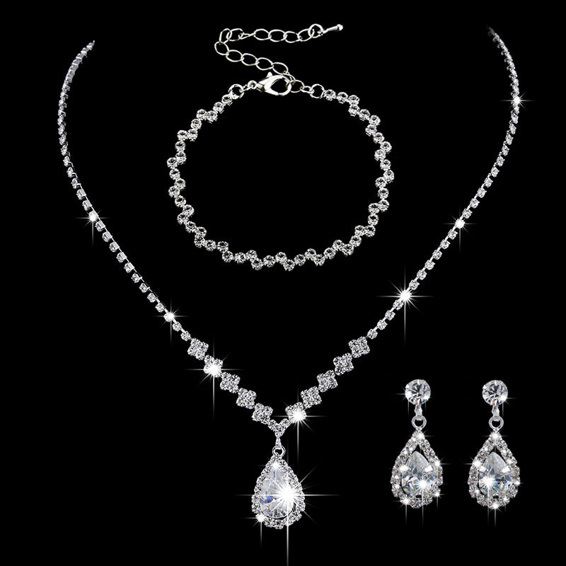 Water Drop Necklace Eardrop Jewelry Set