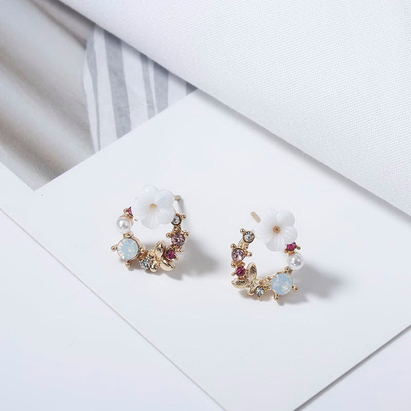 Korean Personality Small Flower Stud Earrings