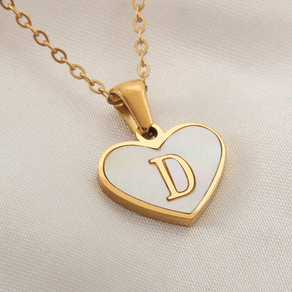 Heart Letter Shell Necklace