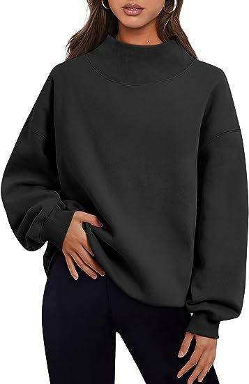 Pullover Sweatshirt Solid Color Loose Tops Round Neck Sweater