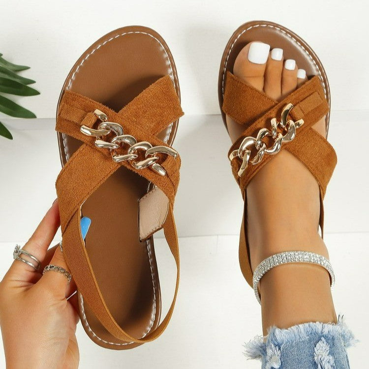 Gleam Glide Chain Sandals