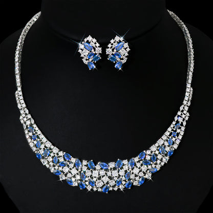 Zircon Necklace Earrings Set