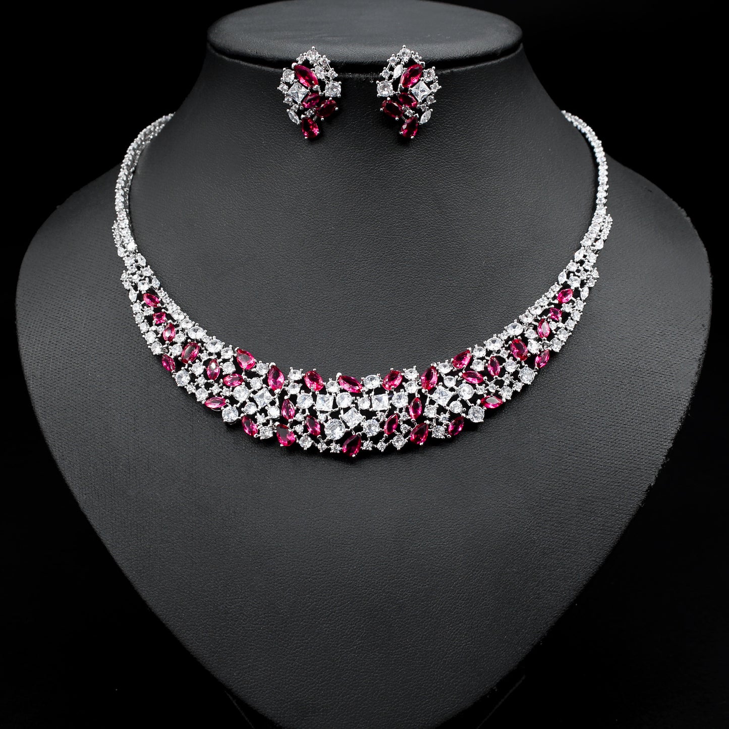 Zircon Necklace Earrings Set