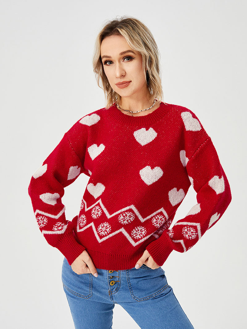 Loose Casual Cozy Heart Sweater