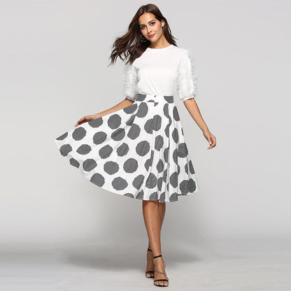 Round Dot Flared Midi