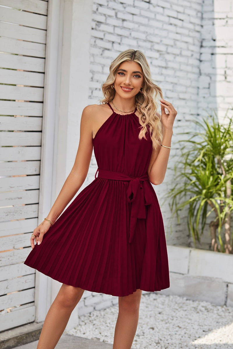 Strapless Pleat Dress