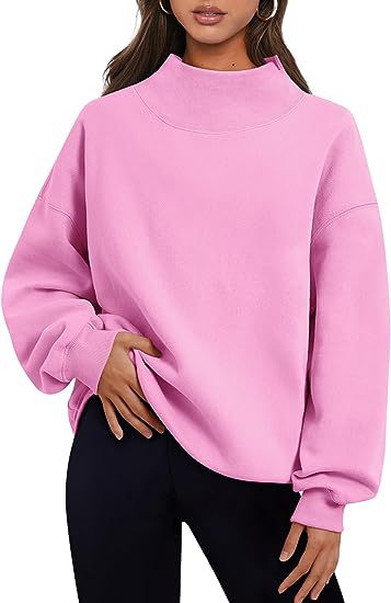 Pullover Sweatshirt Solid Color Loose Tops Round Neck Sweater