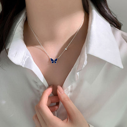 S925 Sliver Color-changing Butterfly Necklace