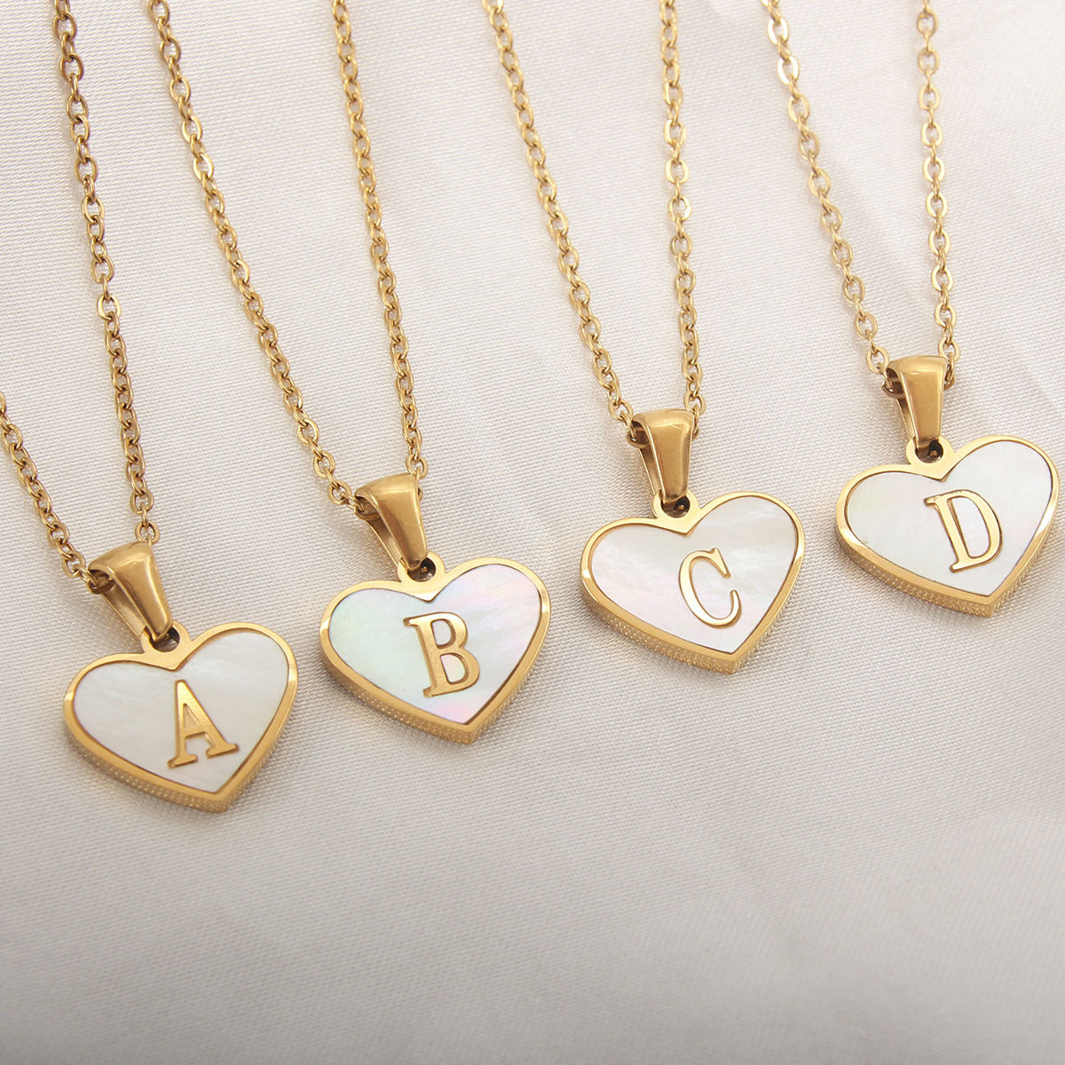 Heart Letter Shell Necklace