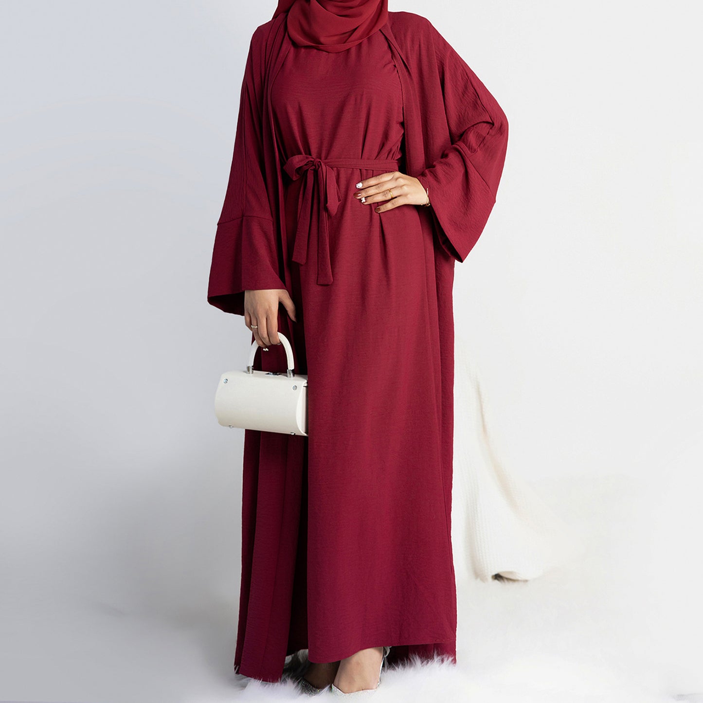 Saudi Arabian Solid Color Two-piece Dress