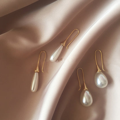 Water drop pearl simple earrings