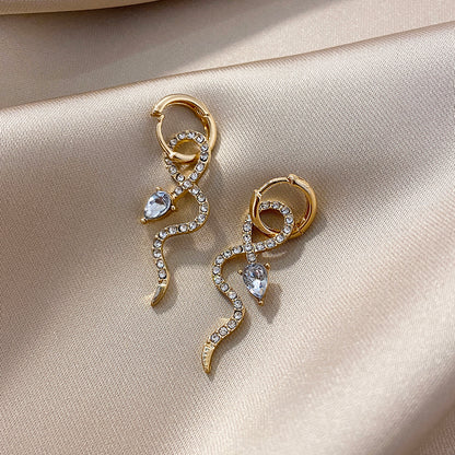 Rhinestone Snake Style Earrings