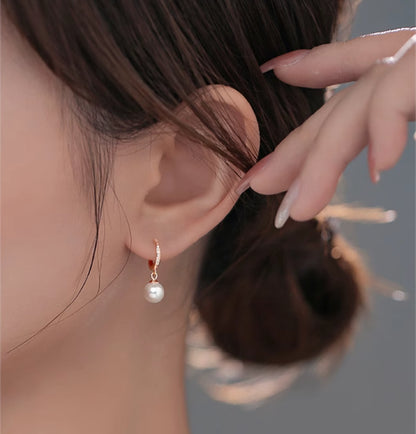 925 Sterling Silver Pearl Earrings Female Ear Clip