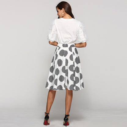 Round Dot Flared Midi