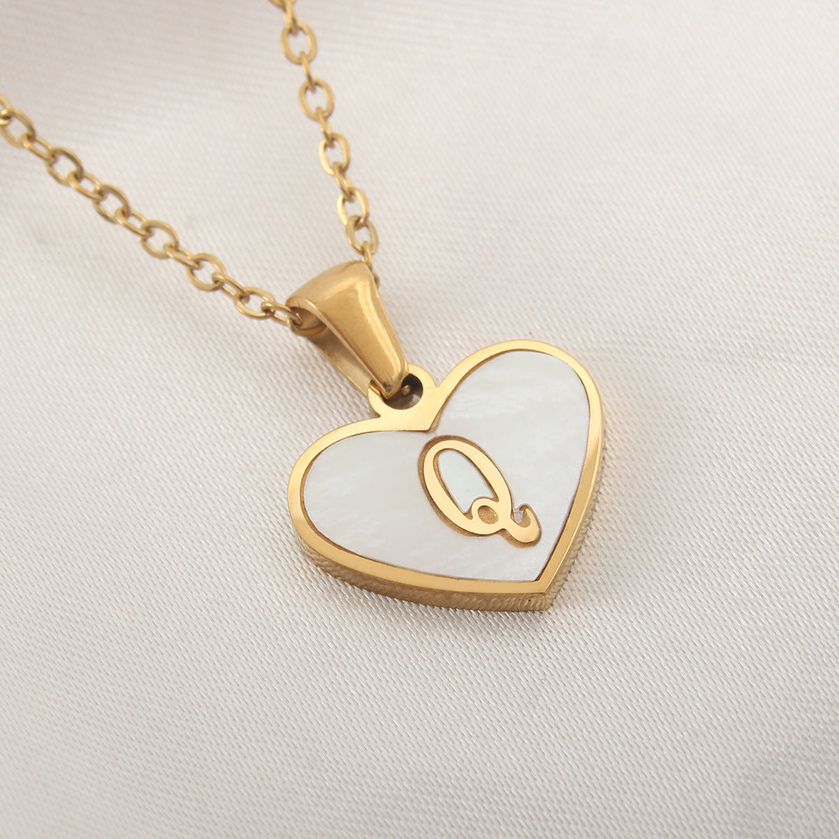 Heart Letter Shell Necklace