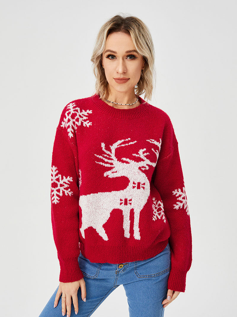 Loose Casual Cozy Deer Sweater