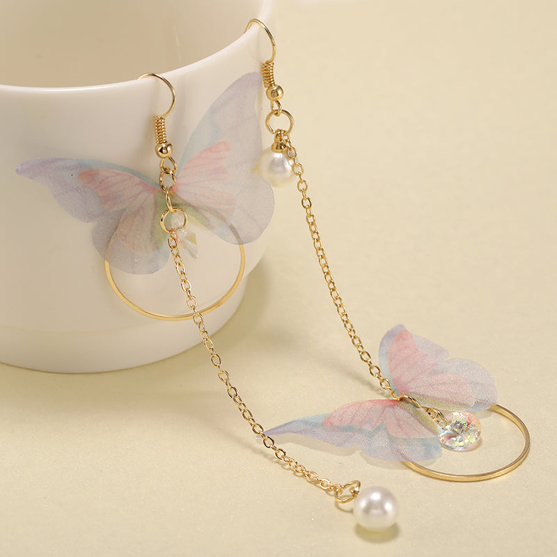 Asymmetric Butterfly Long Earrings