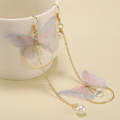 Asymmetric Butterfly Long Earrings