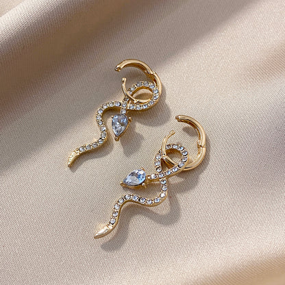 Rhinestone Snake Style Earrings