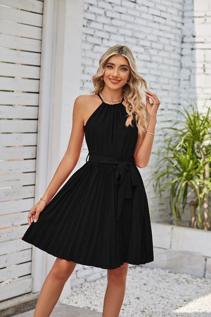 Strapless Pleat Dress