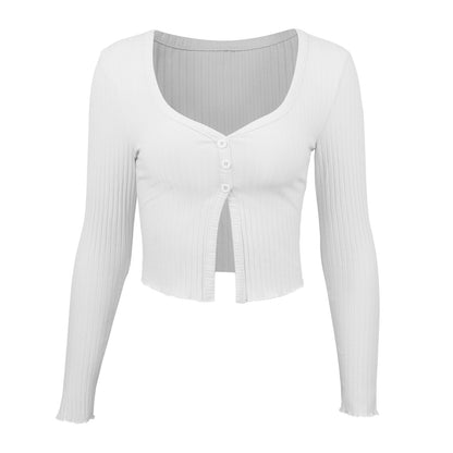 Long Sleeved Crop Cardigan Top