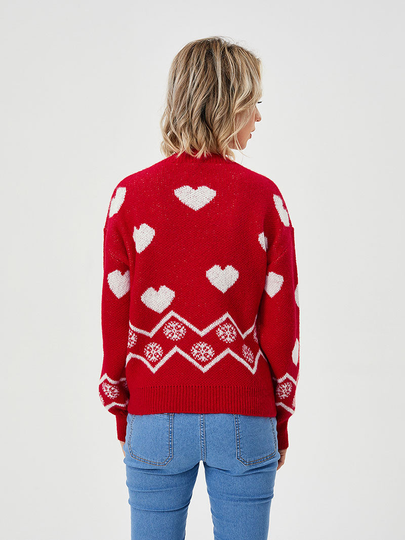 Loose Casual Cozy Heart Sweater