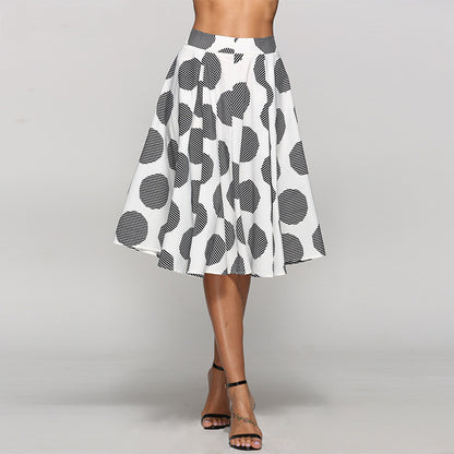 Round Dot Flared Midi