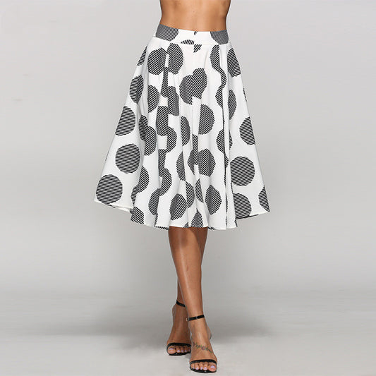 Round Dot Flared Midi