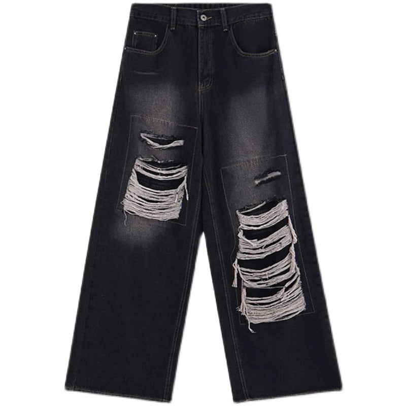 High Street Niche Design Ripped Jeans