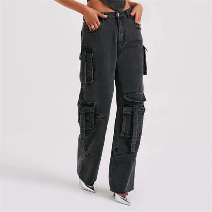 Low Waist Three-dimensional Pocket Stitching Jeans