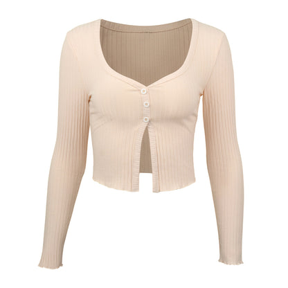 Long Sleeved Crop Cardigan Top