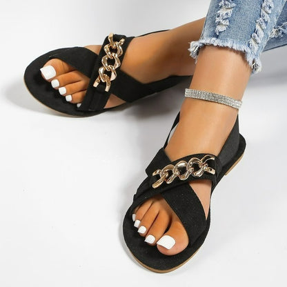 Gleam Glide Chain Sandals