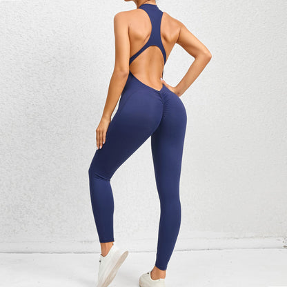 Zippered Yoga Fitness Jumpsuit