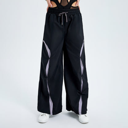 Lace-Up High-Waist Woven Pants