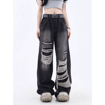 High Street Niche Design Ripped Jeans