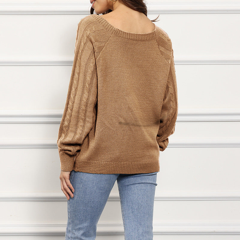 Buttoned Bliss Twist Sweater