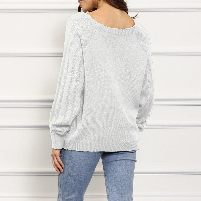 Buttoned Bliss Twist Sweater