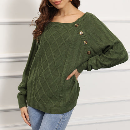 Buttoned Bliss Twist Sweater