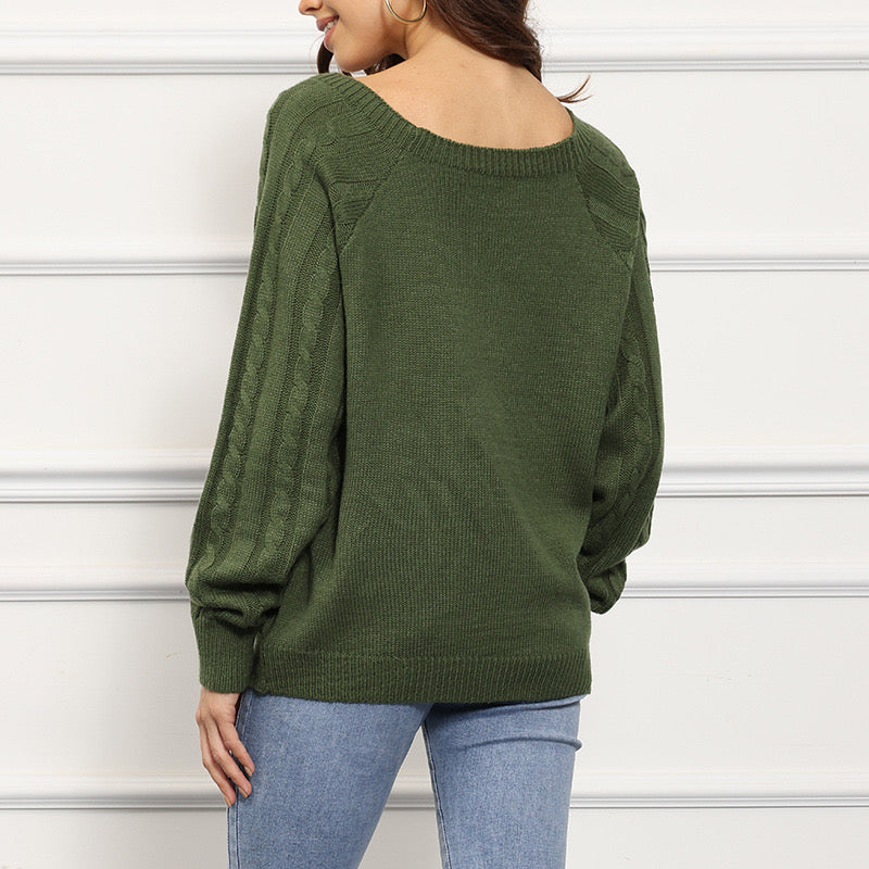 Buttoned Bliss Twist Sweater